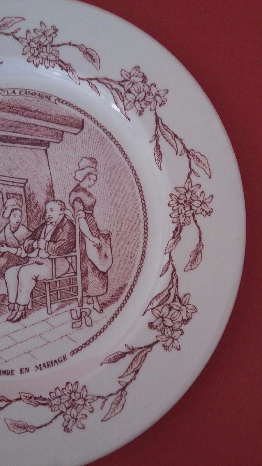 Talking plate with theme series the wedding in the countryside