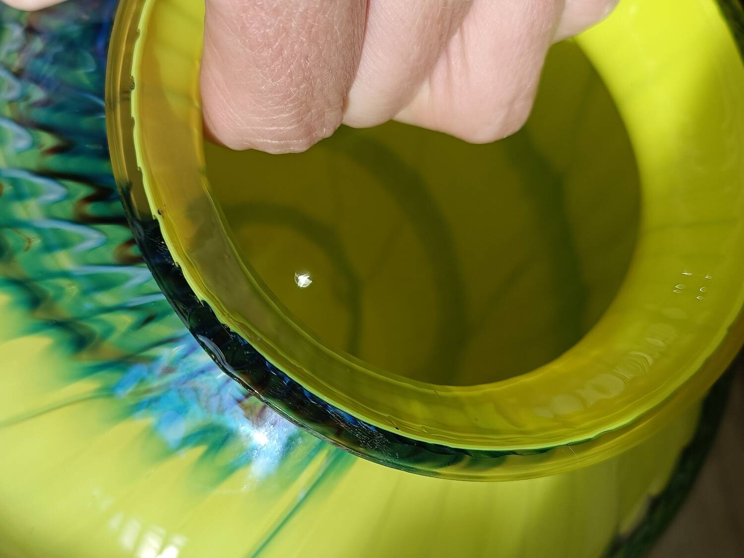 Two-tone blown glass vase, 70s