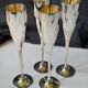 Flûtes à champagne art déco en métal argenté