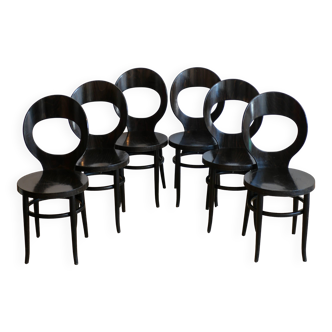 Set of 6 Baumann chairs model Mouette