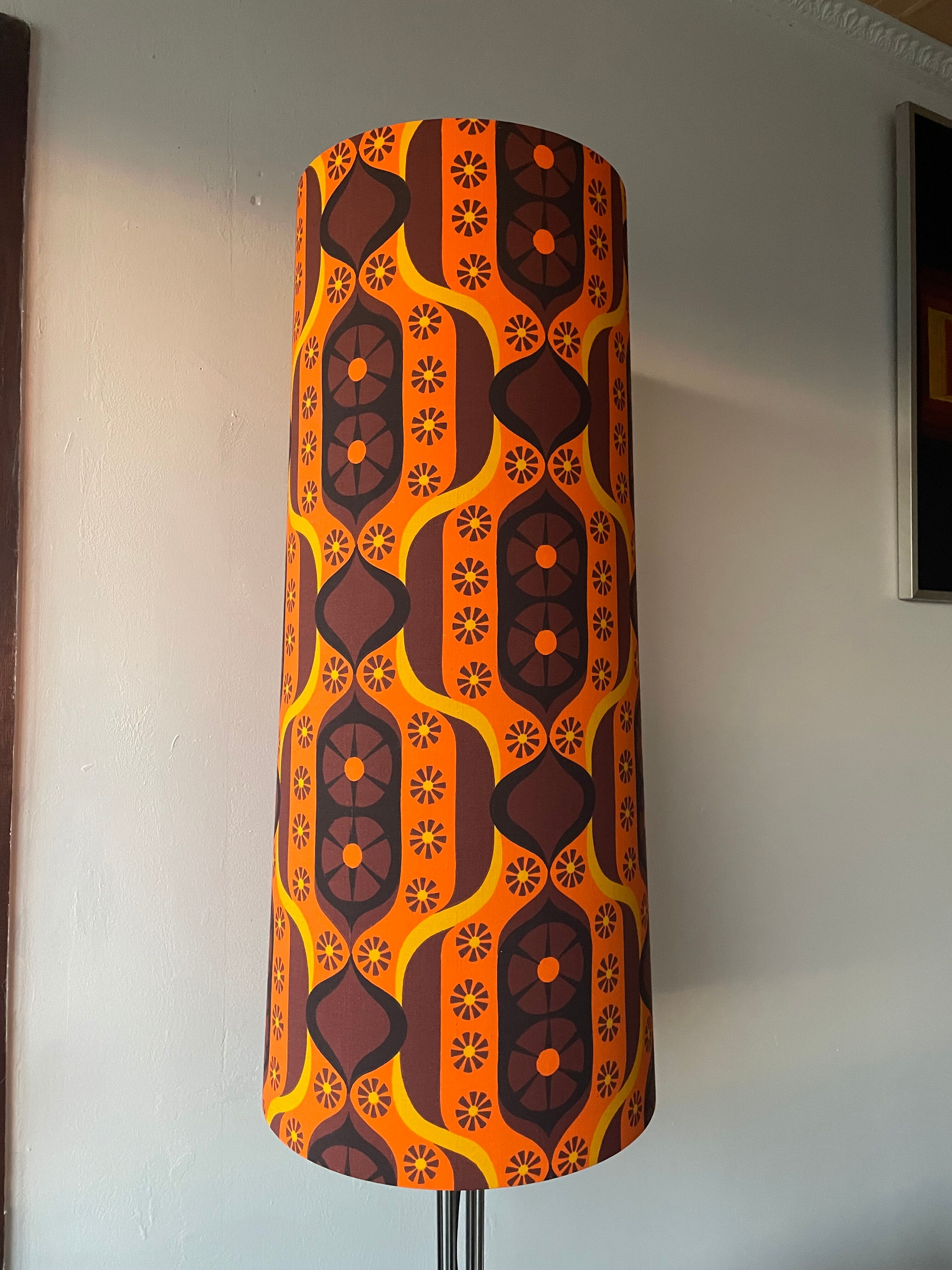Sherazade H87 D35 d25 lampshade - conical in vintage fabric