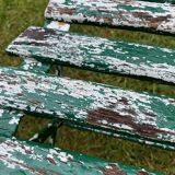 4 metal and wood garden chairs 1930