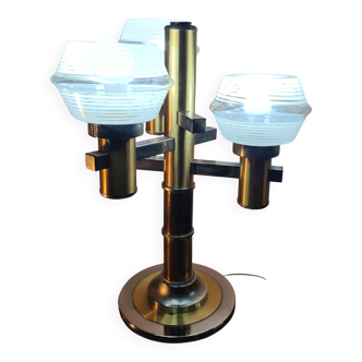 space age salon lamp, lumina UFO, 1970s to 80s chrome steel, rare model,