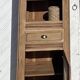 Antique bonnetière in solid raw oak and canework - compass feet