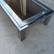 1970s smoked glass chrome coffee table