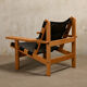Kurt Østervig hunting chair in black leather for K. P. Jørgensens Møbelfabrik
