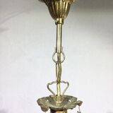 5-light chandelier in bronze and pendants