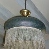 Pendant lamps in polished glass with bead fringe, Ø 40 cm