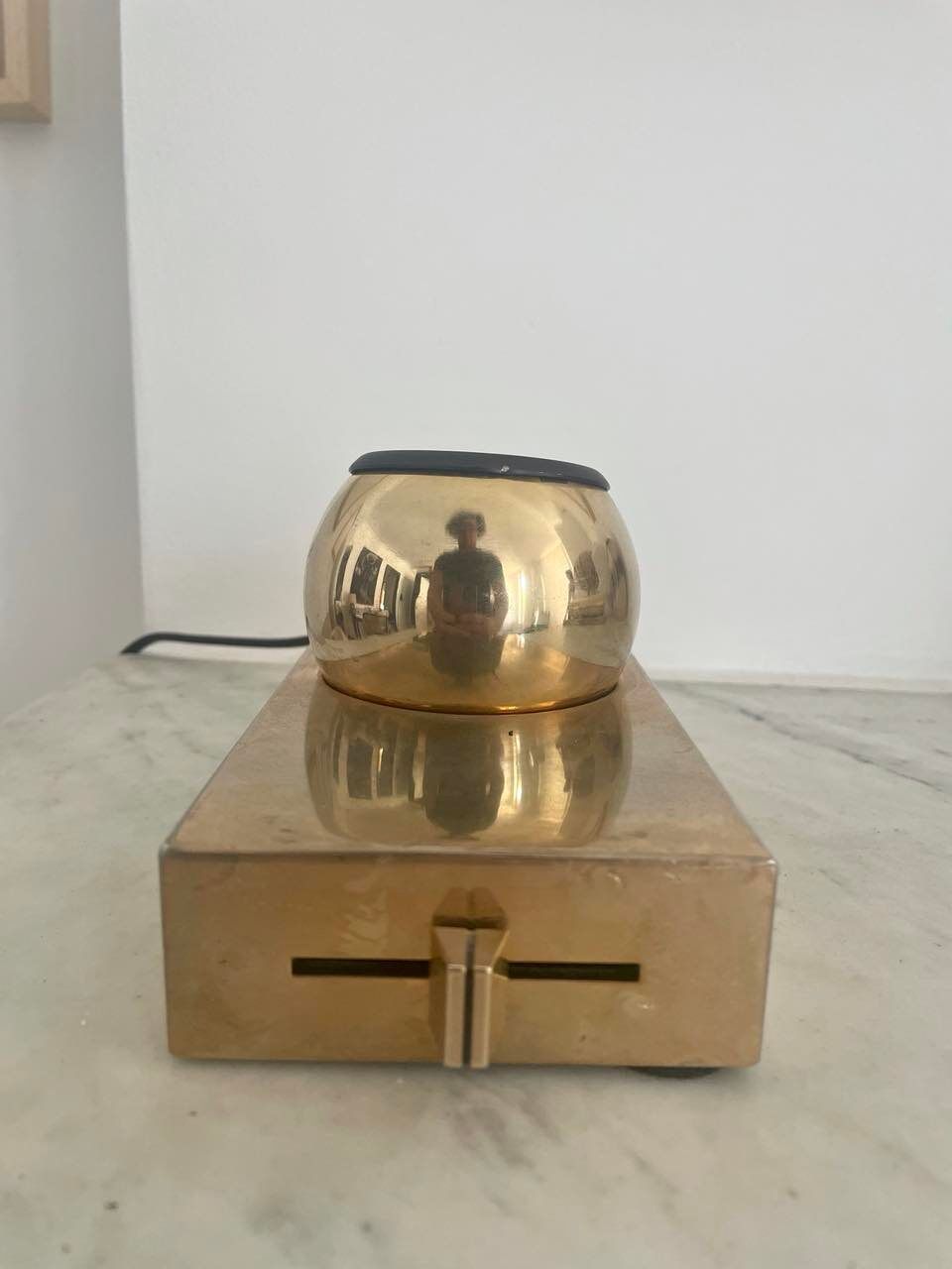 Applique vintage Disderot, laiton et orientable, France 1970