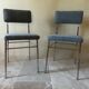 Pair of chrome and fabric chairs