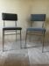 Pair of chrome and fabric chairs