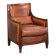 Sheepskin Art Deco design armchair with a comfortable seat and warm colours