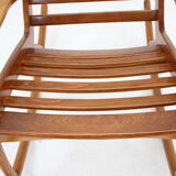 1960s pair of beech rocking chairs by uluv, czechoslovakia