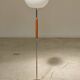 Modernist floor lamp in teak, chrome metal, opaline, Czechoslovakia 60s