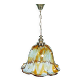 Suspension Murano ambre vintage Honsel, lampe en verre italienne