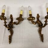 Paire d'appliques ancienne en bronze
