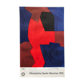 Affiche originale de serge poliakoff, olympische spiele münchen, 1972