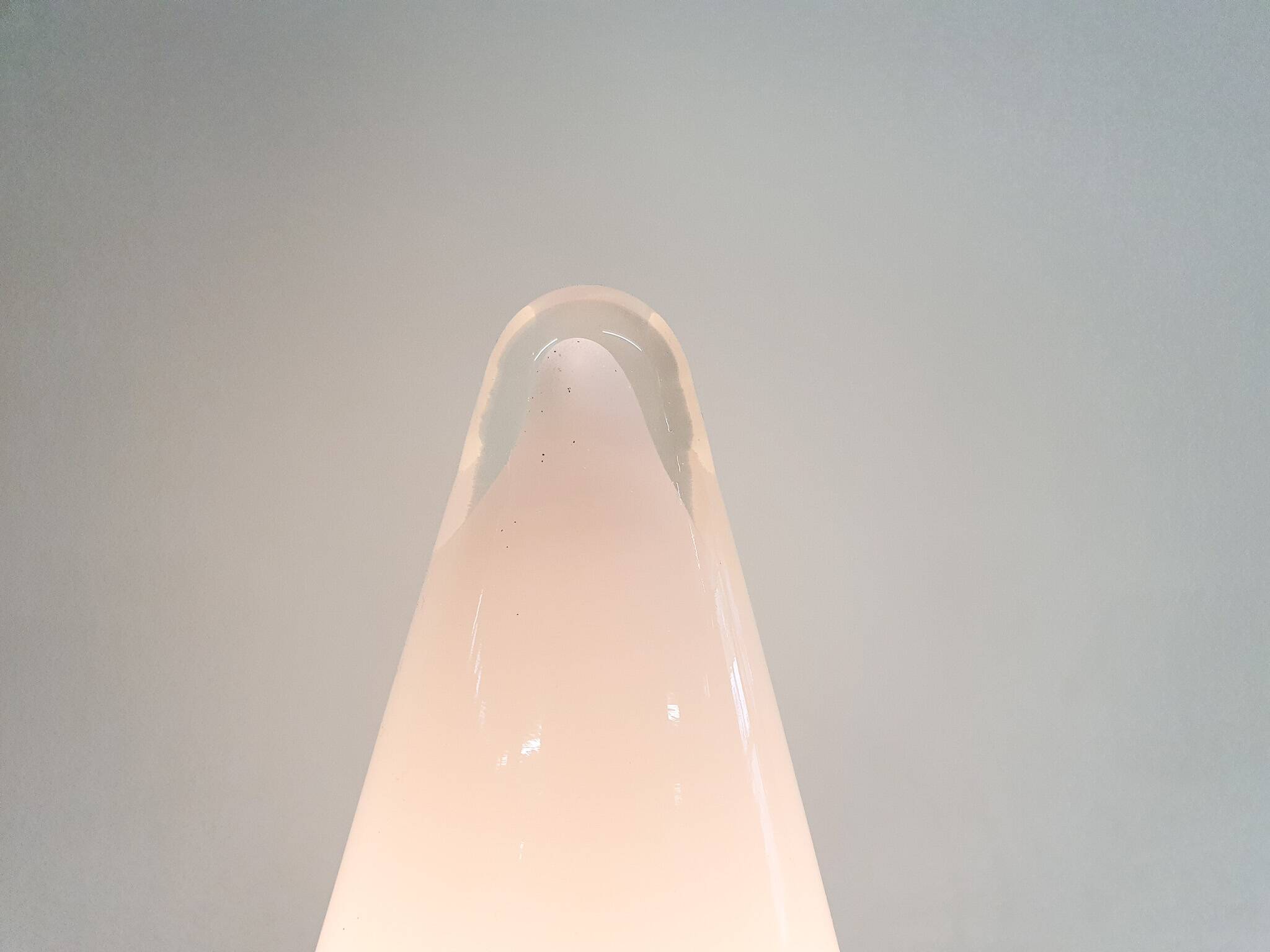 Milk glass pyramid table lamp "Teepee" by SCE France