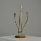 Brass and Teak Candelabra by Gunnar Ander for Ystad-Metall, Sweden, 1950s