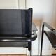 Pair of Cantilever armchairs in leather and black tubular - 1970s