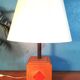 Scandinavian lamp in wood and ceramic, 1970s
