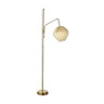 Brass floor lamp with pleated lampion shade 50