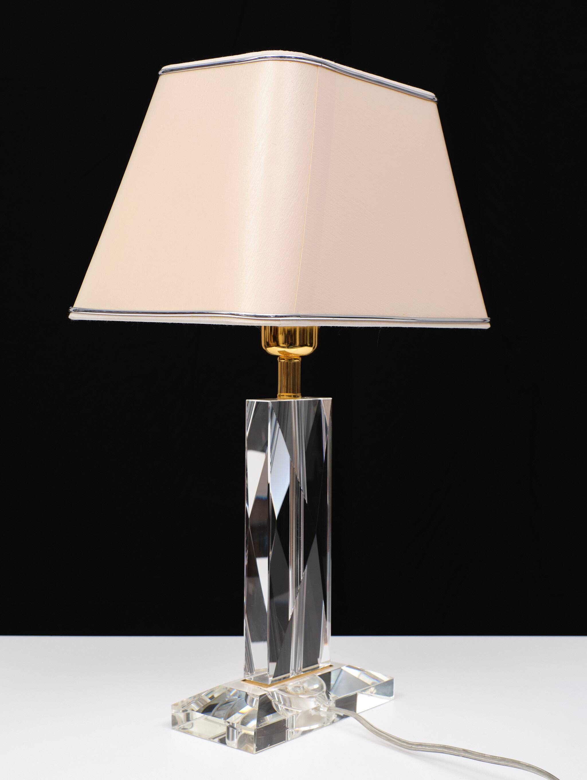 Lampe de table en cristal Hollywood Regency Allemagne années 1970