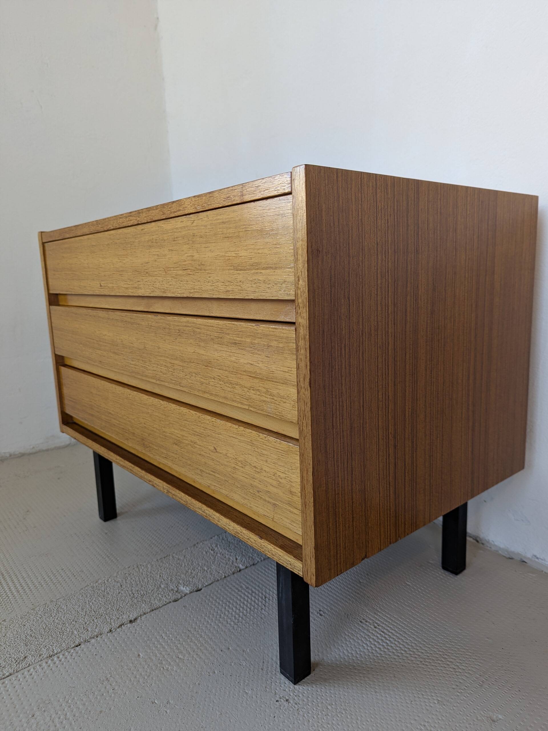 Small chest of drawers, bedside table from the 60s, rosewood.