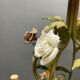 Italian Florentine Tole and Ceramic Flower Chandelier, 1950s