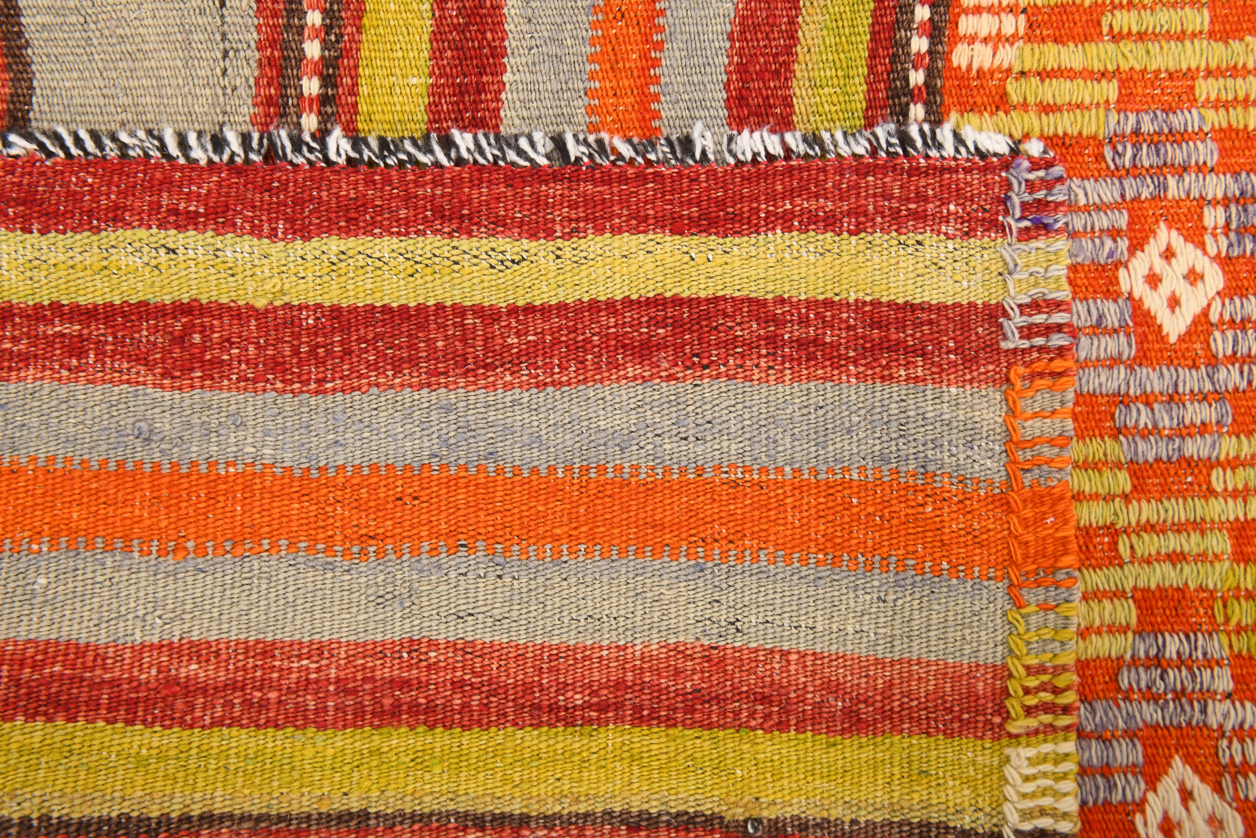 Tapis kilim bohème multicolore – pièce unique faite main, Style folklorique