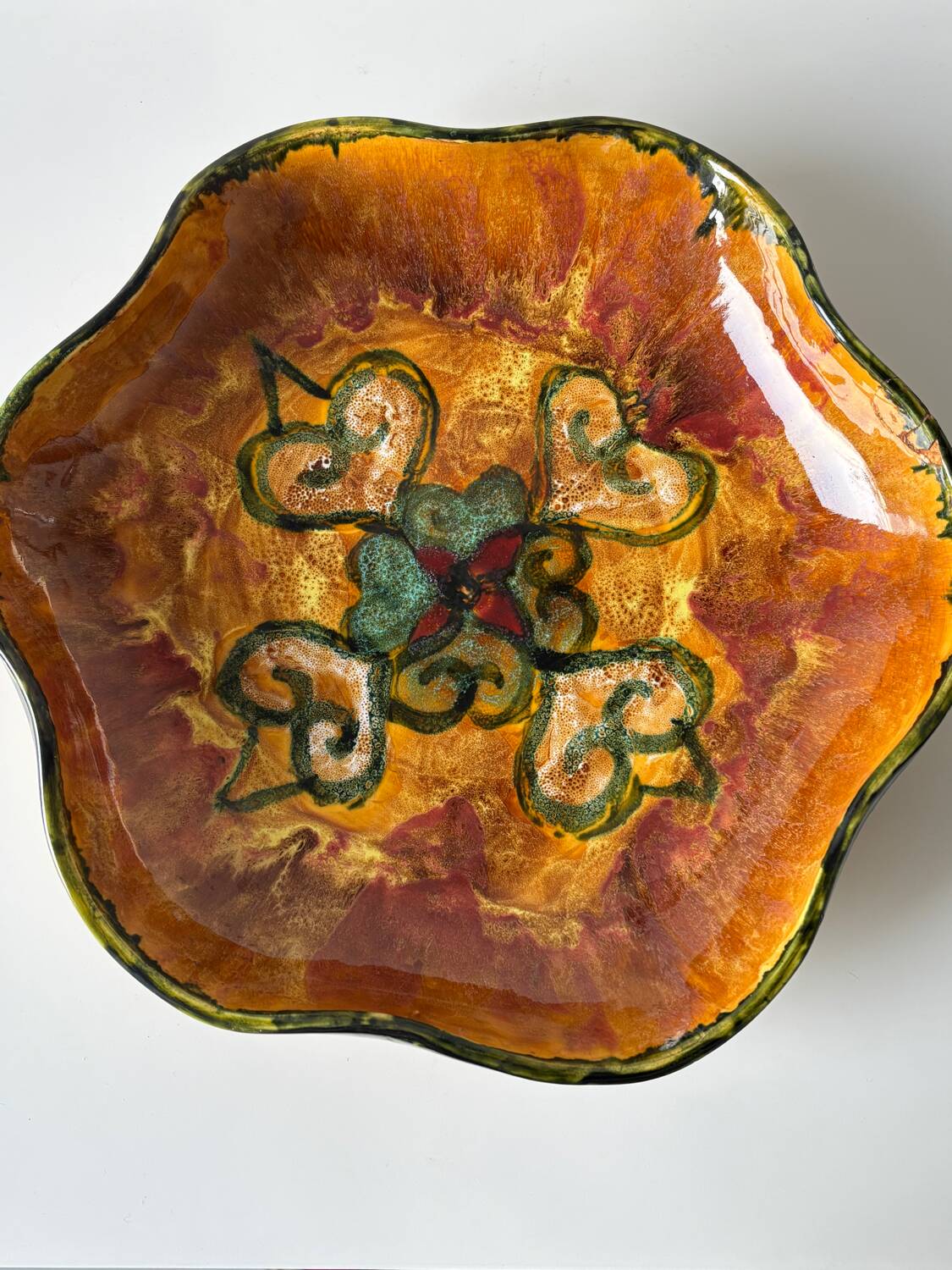 Bowl, ceramic plate by Yvon Roy, 1960s