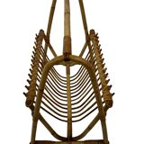 Vintage Rattan Magazine Basket Newspaper Rack 60s Rohe