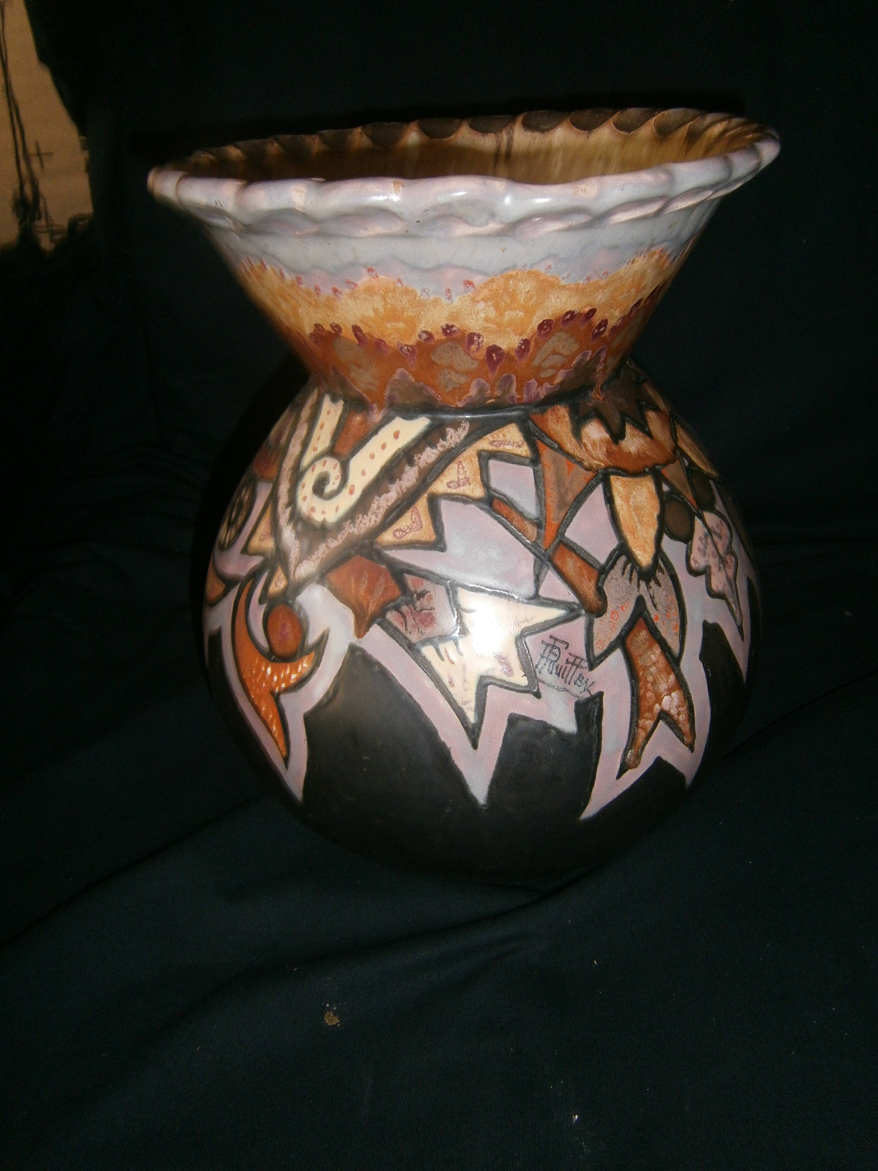 Stoneware vase by Paul Fouillen
