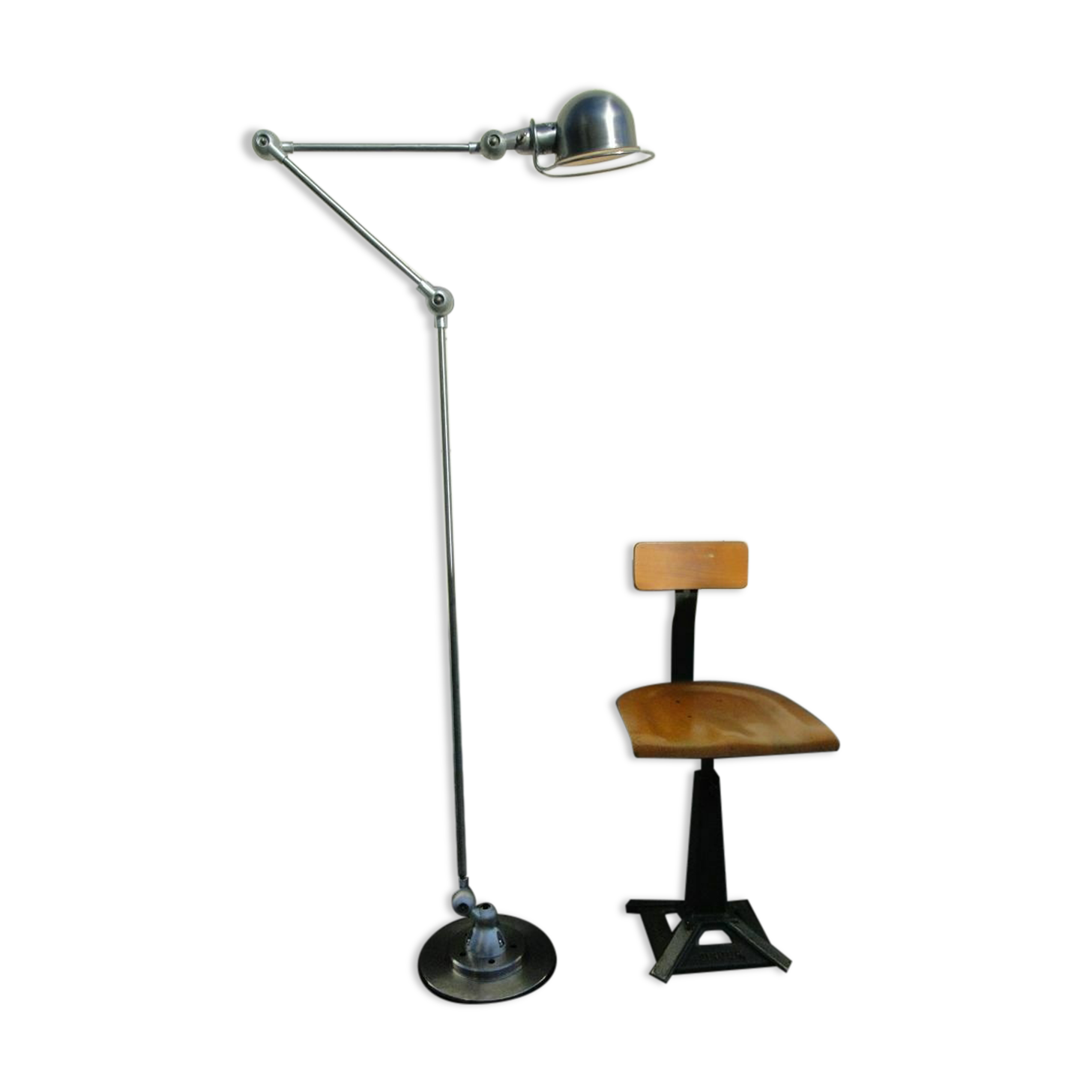 Floor lamp brushed jielde 3 arms of jeans louis domecq france 1960