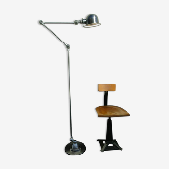 Floor lamp brushed jielde 3 arms of jeans louis domecq france 1960