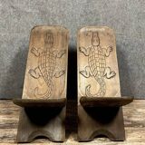 Afrique Centrale vers 1950 : paire de chaises en bois exotique