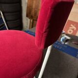 60s rotating tulip cocktail chair in red velvet