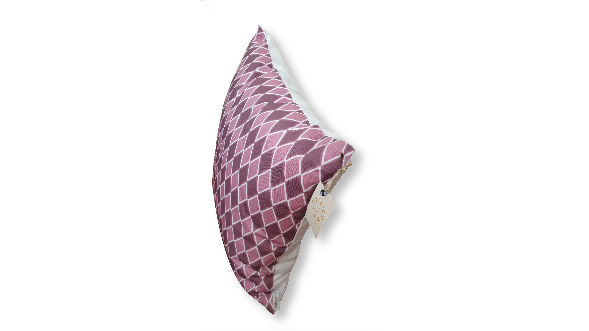 White /purple geometric cushion cover - 50 X 50