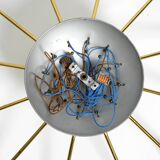 Very nice large 12-armed Mid Century Modern Brass Sputnik ceiling lamp