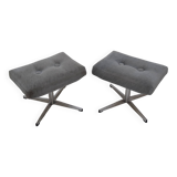 A pair of swivel stools, Tabourets or footstools, Czechoslovakia, 1970s.