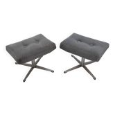 A pair of swivel stools, Tabourets or footstools, Czechoslovakia, 1970s.