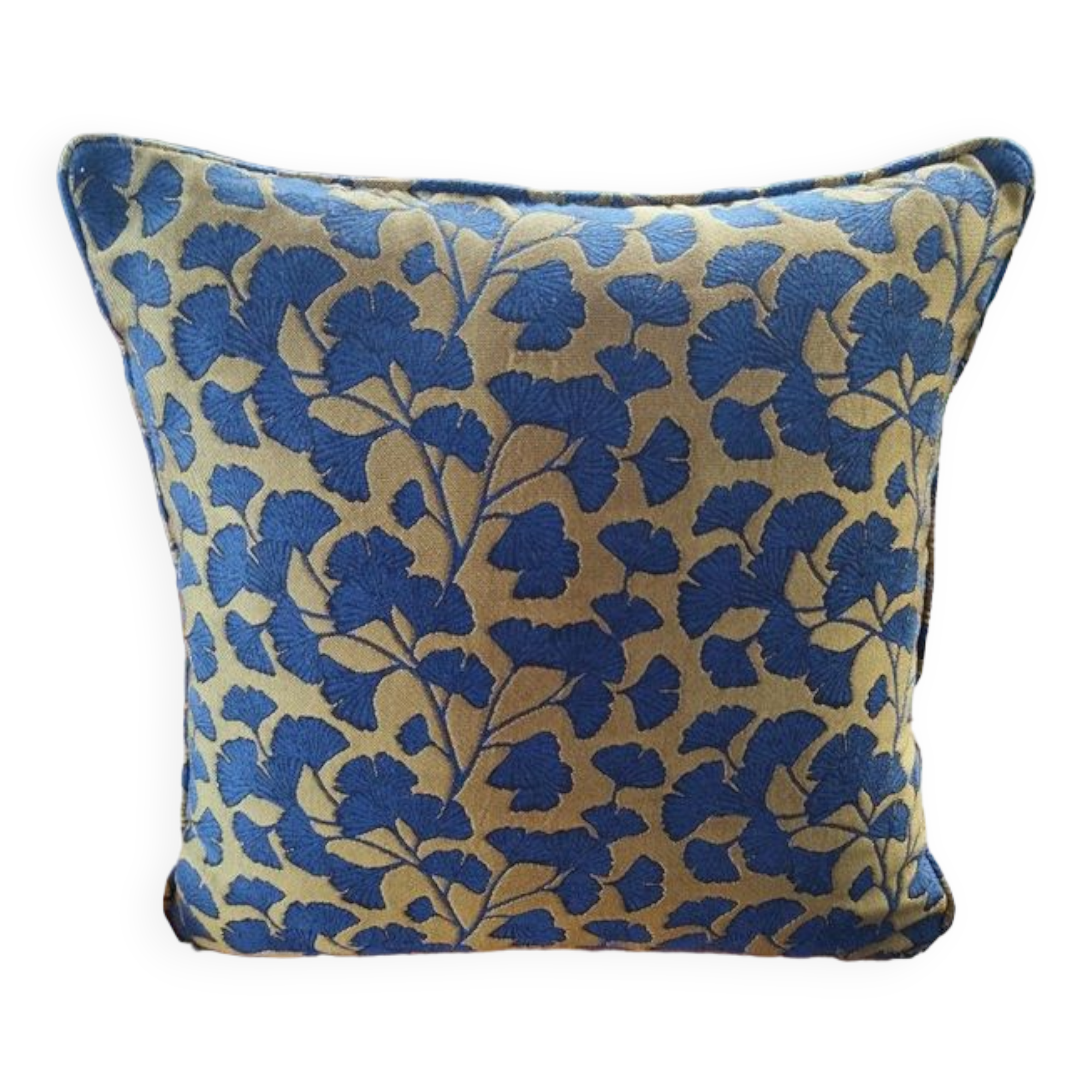 Decorative cushion amalys blue and gold
