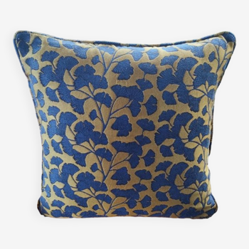 Coussin decoratif amalys bleu et or