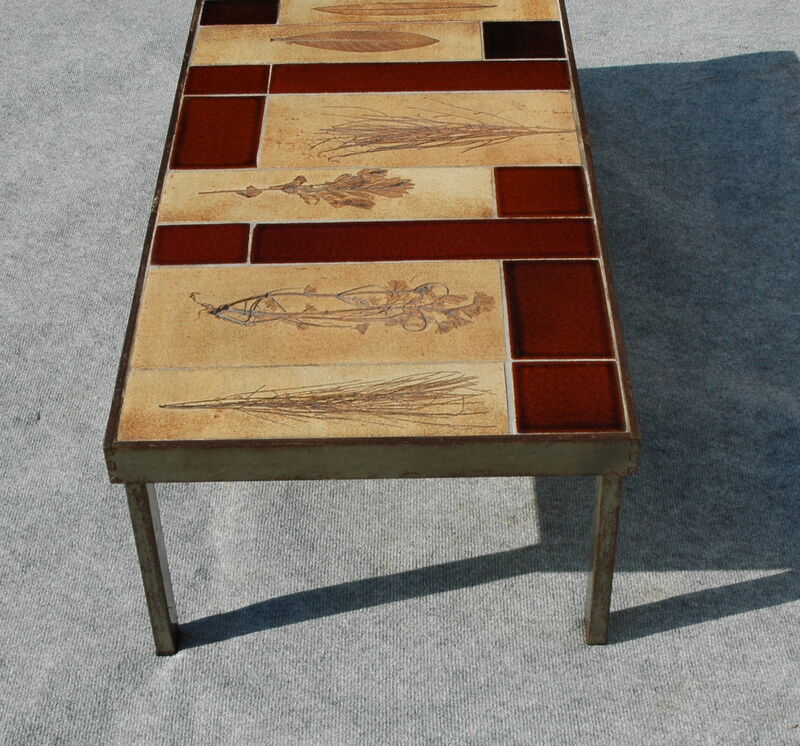 Coffee table with structure in steel Roger Capron