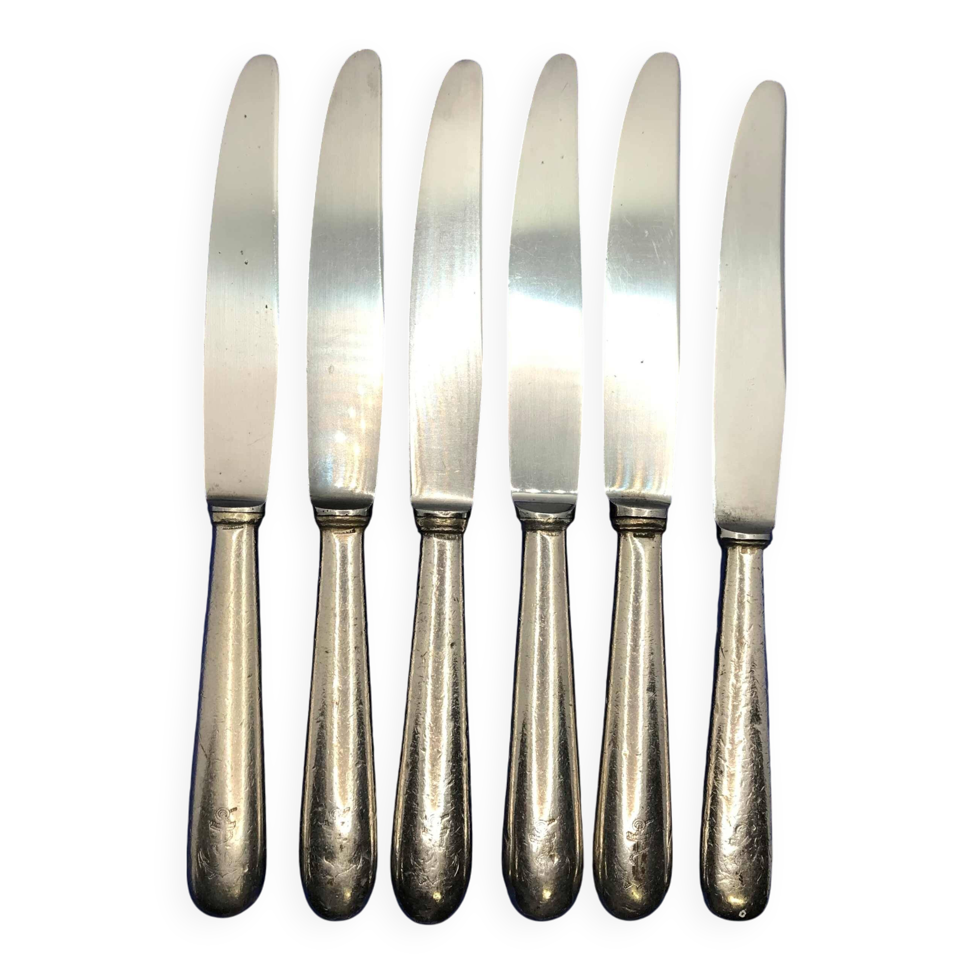 Set of 6 small silver-plated Navy knives from Ercuis