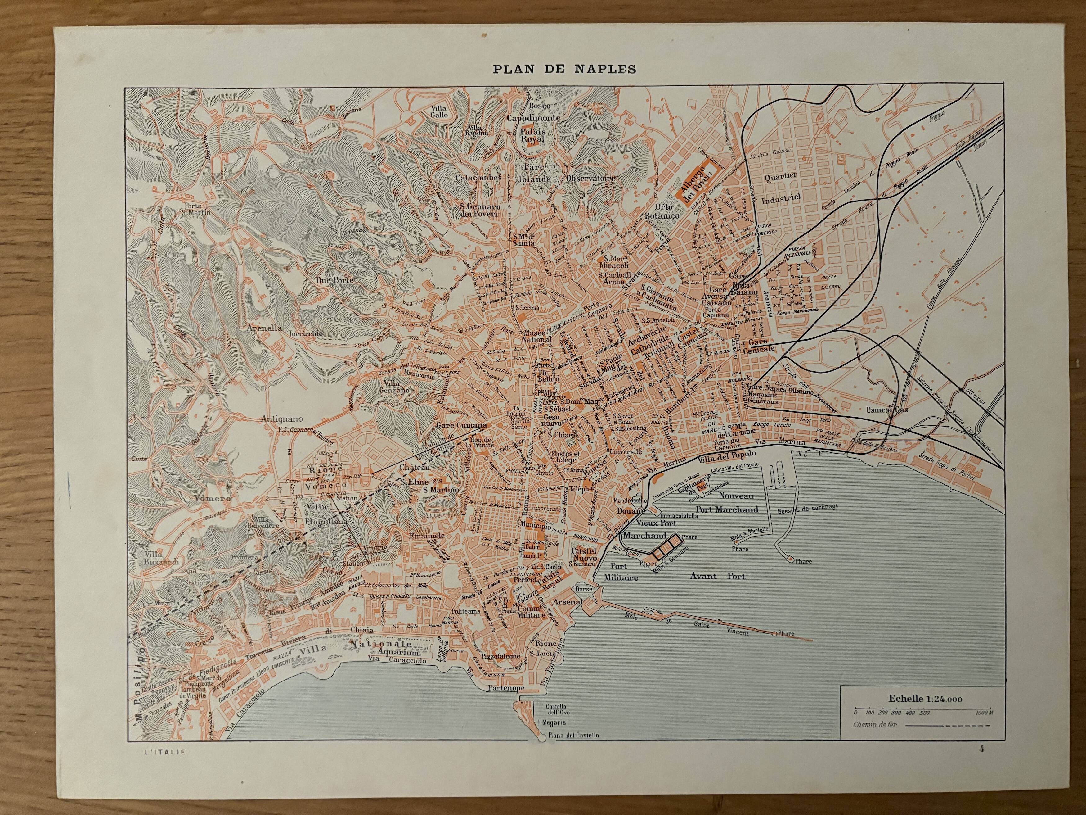 Carte vintage de Naples – 1930