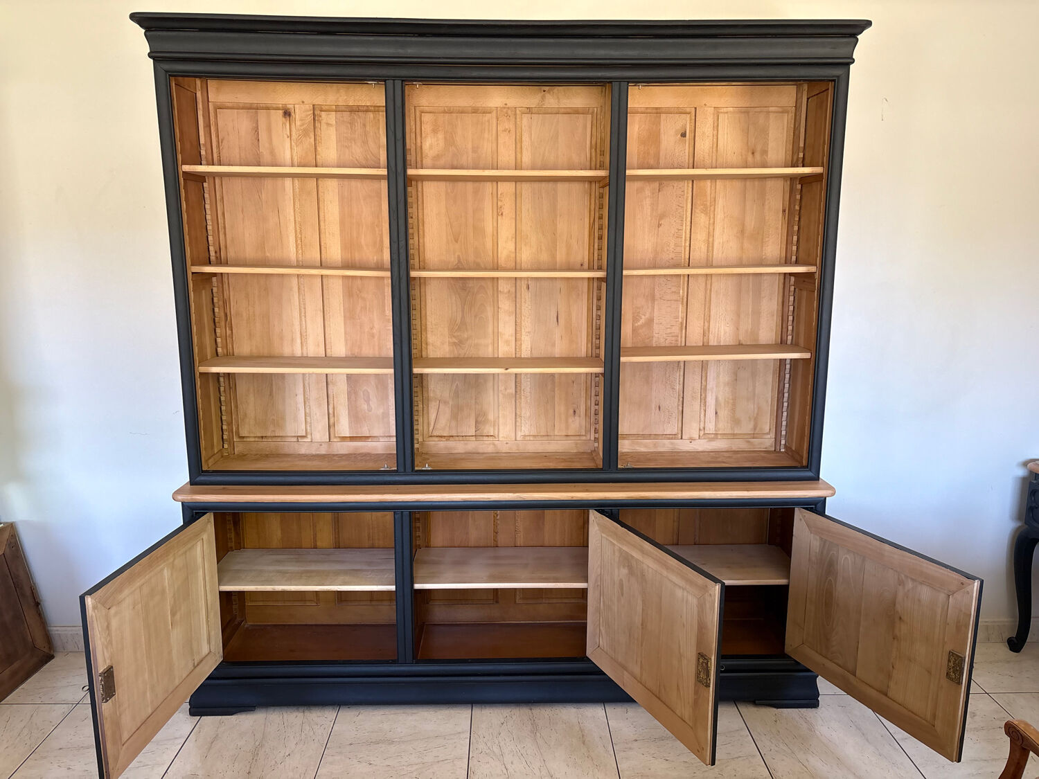 Library in solid cherry wood