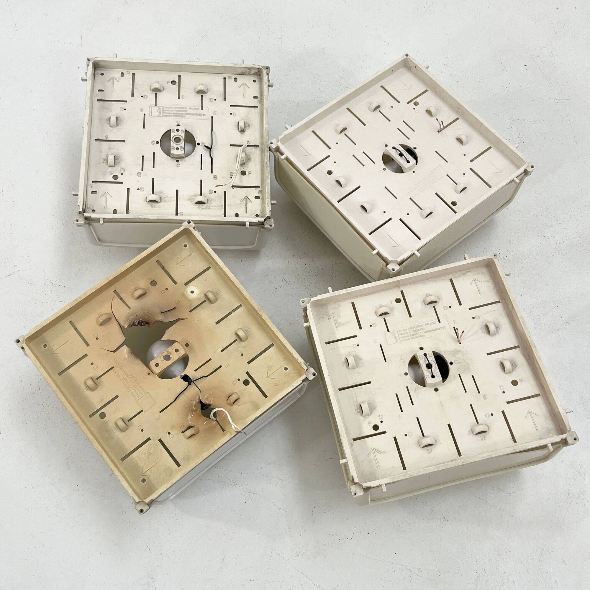 Set of 4 Cnosso Wall Lights by Angelo Mangiarotti for Artemide, 1960