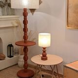 Vintage terracotta wooden lamp