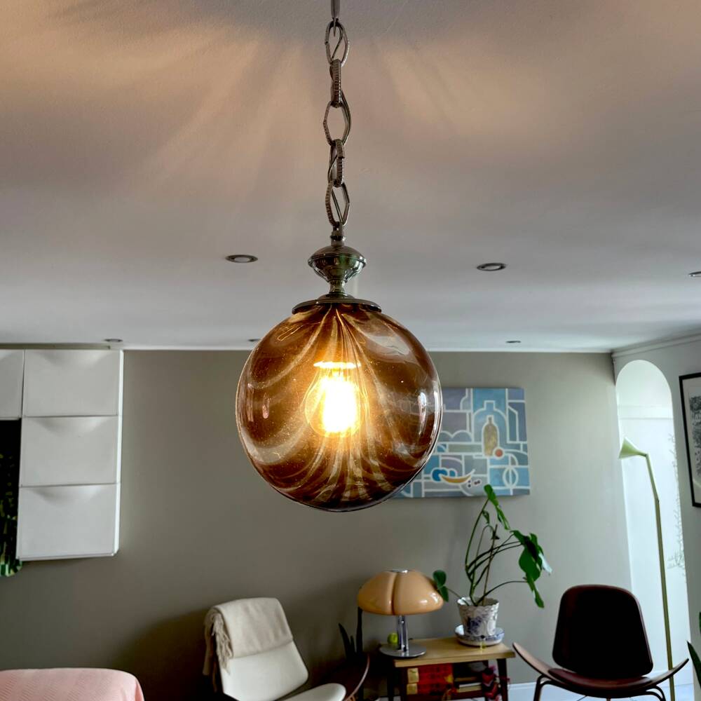 Art Deco style swirl glass light by Marinha Grande